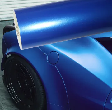 Satin metallic blue car wrap vinyl