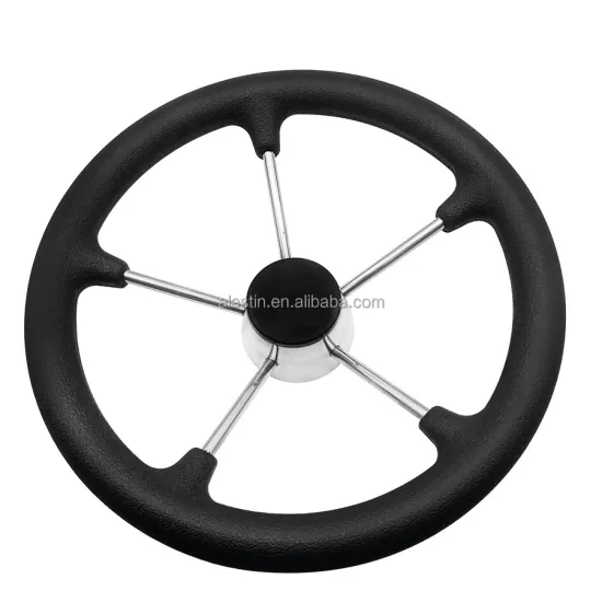 Wholesale High Quality 316 Stainless Steel Boat Power Steering Wheel with PU Foam and 6 Wheels