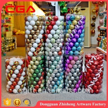 wholesale X\'mas plastic balls ornaments Christmas hanging decorations plastic decorations