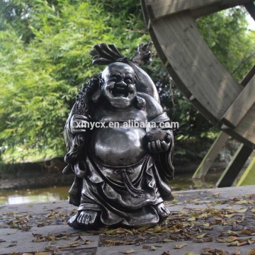 Garden outdoor decorative fiber standing happy buddha statue