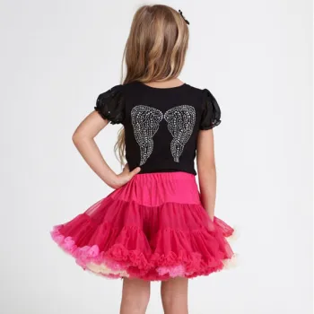 Summer Short Sleeve T-Shirts with Angel Wings for Girls - Wholesale Kids White Tees