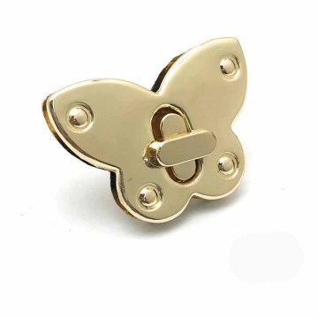 Customized Butterfly-Shaped Gold Twist Lock Handbag Accessories for Women