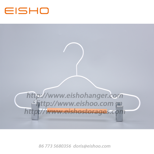 EISHO White Children Wood Metal Hanger With Clips