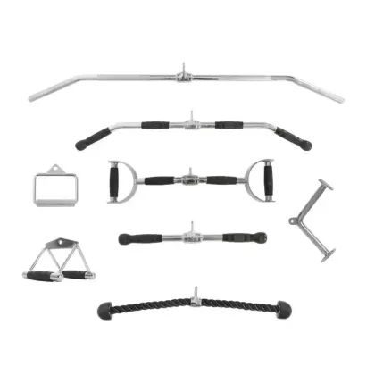 Body Building and Gym Workout Equipment: Pull Back Device and Handle Sets