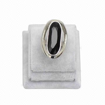 Black Faceted Gemstone Cocktail Ring, Various Colors are Available, Solid Smooth Casting