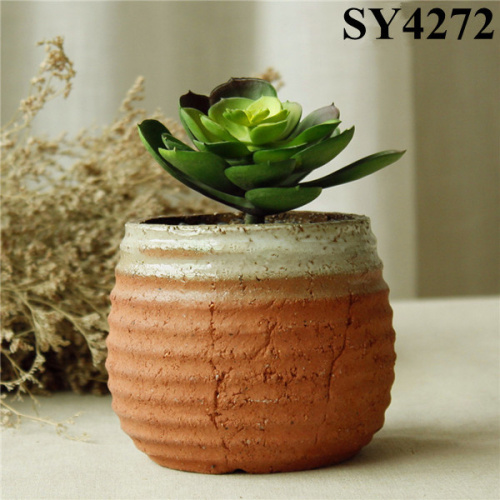 4 Inch Round Clay Strawberry Pots