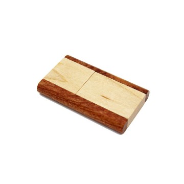 Unidad flash USB giratoria de madera con mandril