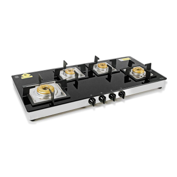 High Quality Four Burner Gas Stove with Glass Panel from China Manufacturer
