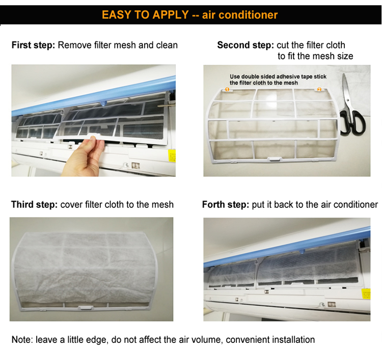 Air conditioner Non-woven polyester particle white fiber filter material media Filter Cotton g3