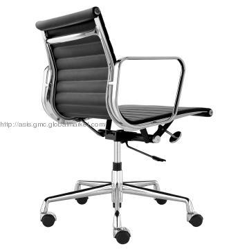 Eames aluminium leather office chair thin pad with swivel function