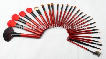 Chinese Red 28 pcs Pro makeup brush set