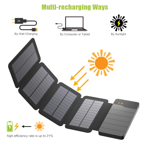 Optional Charging Connection Solar power bank 10000mAh