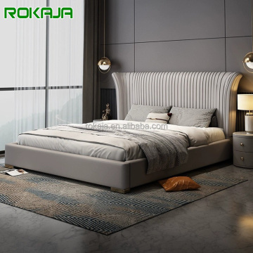 Modern designer lederen bed voor luxe villa