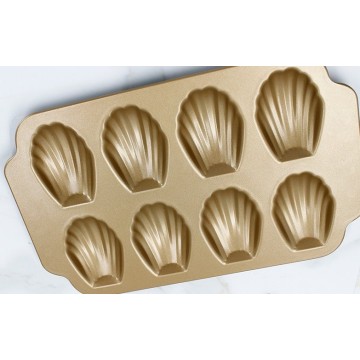 champagne gold 8 Cups Madeleine Shell Baking Pan