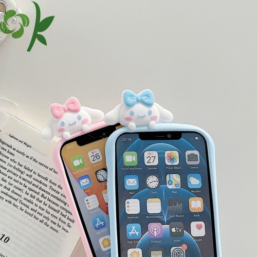 Mode anti-shock siliconen glanzende cute cartoon telefoon geval