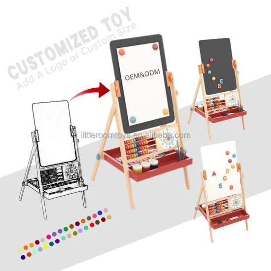 Wooden Drawing Board Easel Set: Blackboard and Magnetic for Kids