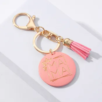 Custom Engraved Wooden MAMA Pendant Charm Keychain for Mother's Day