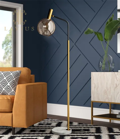 Classic glass lampshade hotel floor lamp