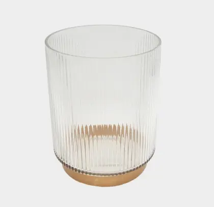 Home Decoration Shatterproof Glass Vase with Golden Bottom