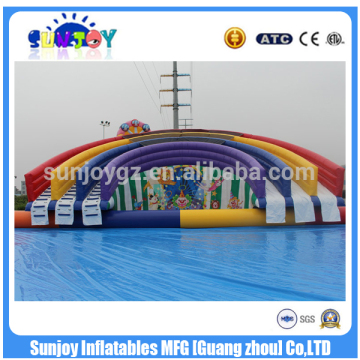 Exciting ferris wheel inflatable water park above ground pool water slide