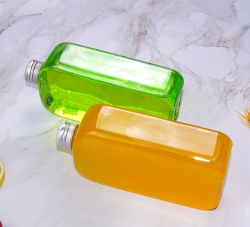 Best Selling 400ml Food Grade Clear PET Milk Tea Juice Bottle with Aluminum Lid