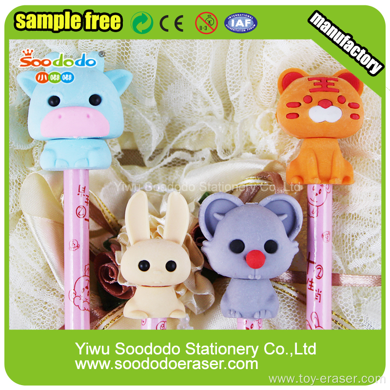 3D Cute 12 chinese zodiac Shaped Eraser,Eraser Rubber