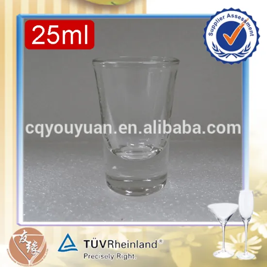 Hot selling cheap 25ml bullet shot glass cup miniature spirit glass