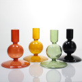Nordiskt minihandtag färgat glasljusstakehållare