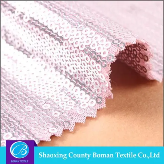 Textile fabrics supplier Latest design Fancy Knitted paillette sequin fabric