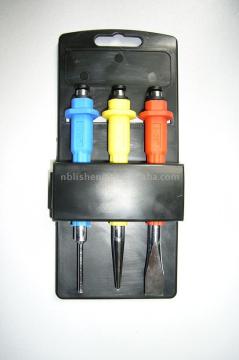 3pcs Steel Punch &amp; Chisel Set