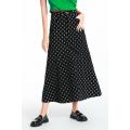 Embroidered Fishtail Style Denim Midi Skirt
