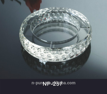 fashion OEM circle or round crystal glass ashtray