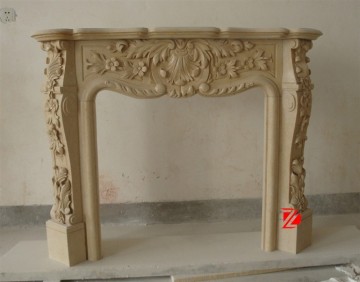 French stone fireplace mantels