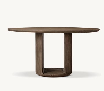 2024 Luxury European Contemporary Solid Oak Wood Ciro Open Round Dining Table for 4-10