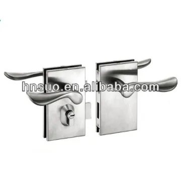 frameless tempered glass security iron hook sliding glass door key locks