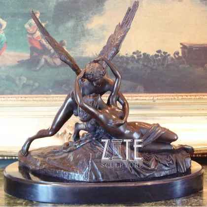 Famous figure angel bronze cupid and psyche sculpture statue