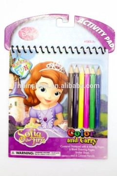 Conjunto de color de la almohadilla de la almohadilla, set de papelería para colorear para colorear de actividad infantil