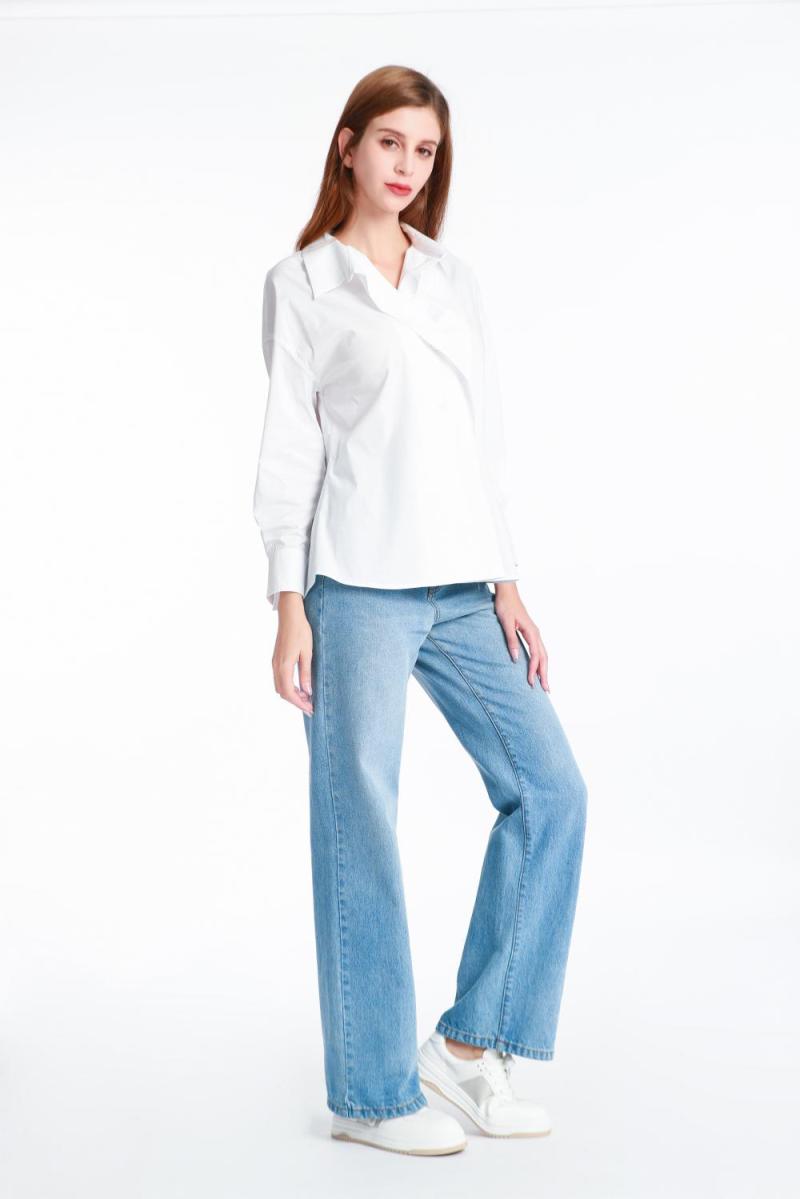 Light Blue Denim Straight-leg Trousers