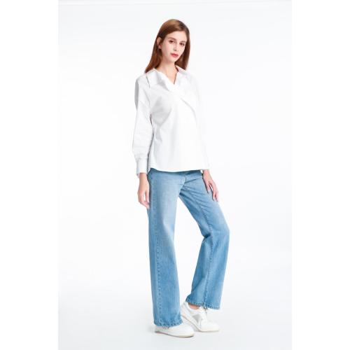 Light Blue Denim Straight-leg Trousers