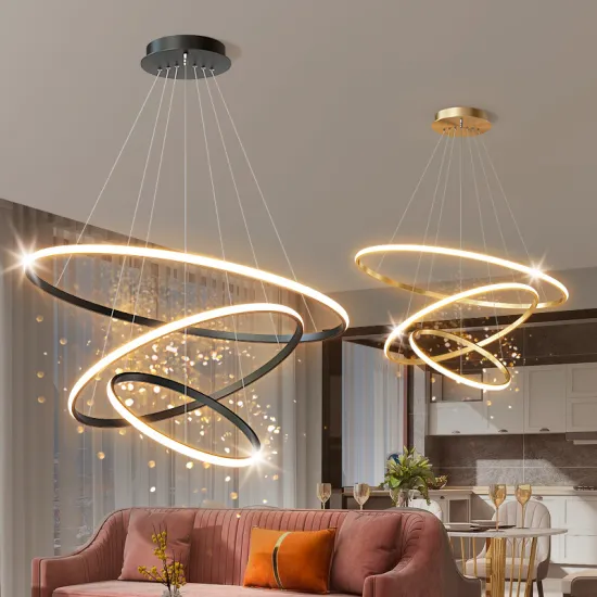 Modern Luxury Hotel Circle Hanging Pendant Light for Living Room