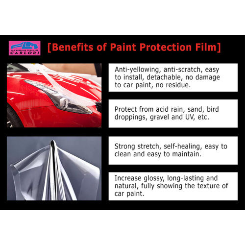 Aplicación de la película de protección de pintura.