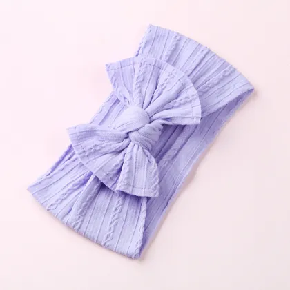 Baby Nylon Headband Elastic Jacquard Wide Edge Bow Headband