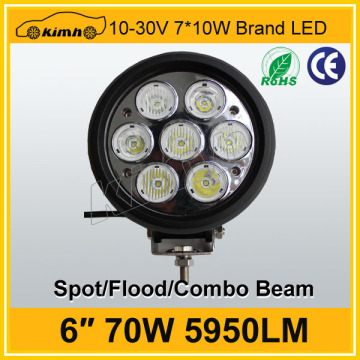 Hot sales 6" 70w 5950LM 12v retractable led work light
