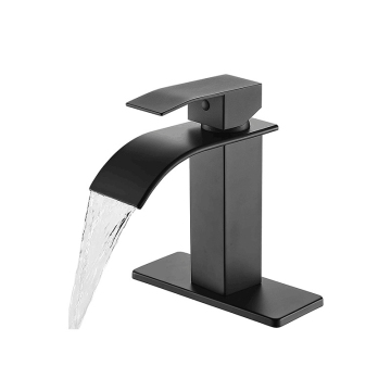 Black Waterfall Bathroom Single Lever Mixer Tap