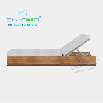 Modern Luxury Hotel Wood Sunbed Garden Leisure Outdoor Furniture Sun Lounger