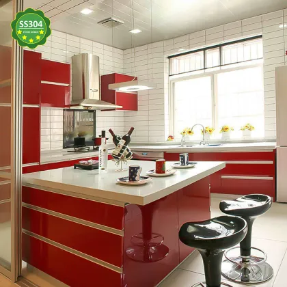 Hyxion Stainless steel american standard sink high gloss white s kitchen cabinets