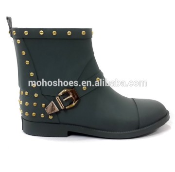 Ladies rivet cheap rubber rain boots