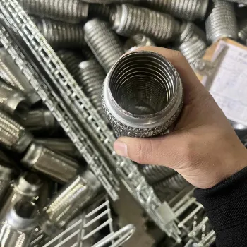 Factory Multifunctional 61mm x 250mm Double-Wall Stainless Steel Flex Bellow Exhaust Pipes with Outer Braid