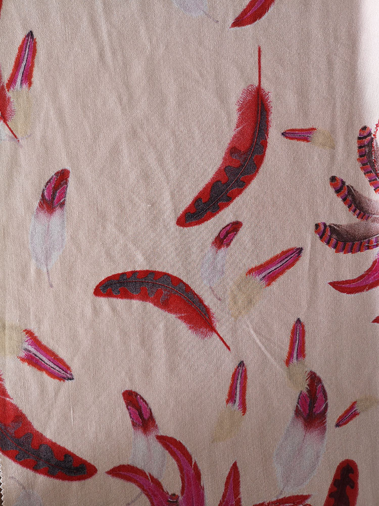 Feather Design Rayon Twill 3024S Printing Woven Fabric