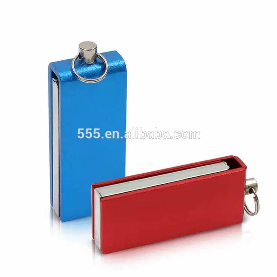 Popular portable Mini swivel usb drive, elfin metal usb flash drive with keychain as gift